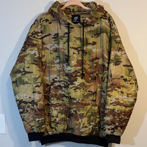 Saber Apparel Other - Quilted Camo Nylon Puffer Hoodie, Pullover Hooded Sweatshirt Camouflage, Mens XL